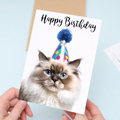 Ragdoll Cat Birthday Card, Eco-Friendly Material, For Him or Her