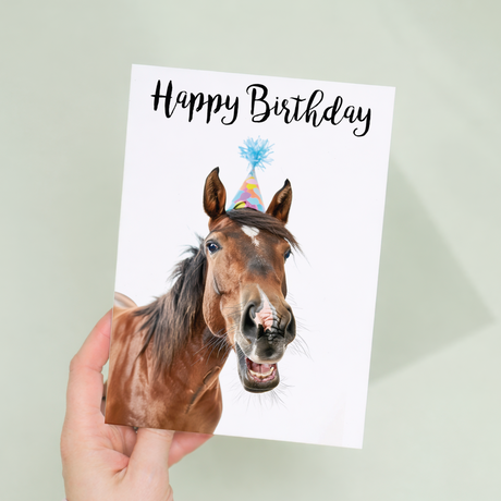 Beautiful Horse Illustration Birthday Card for Horse Lovers, Eco-Friendly Material, For Him or Her