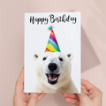 Adorable Polar Bear Birthday Card with Eco-Friendly Material, For Him or Her
