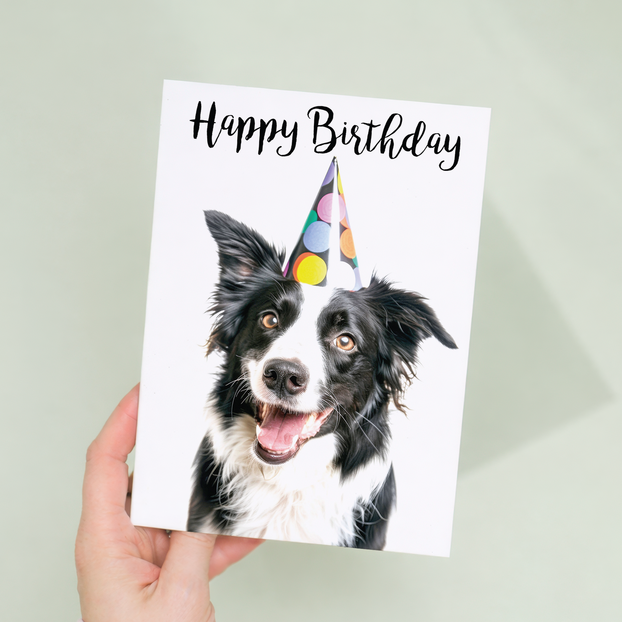 Charming Collie Dog Birthday Card, Eco-Friendly Material, For Him or Her Mum Dad Sister Brother