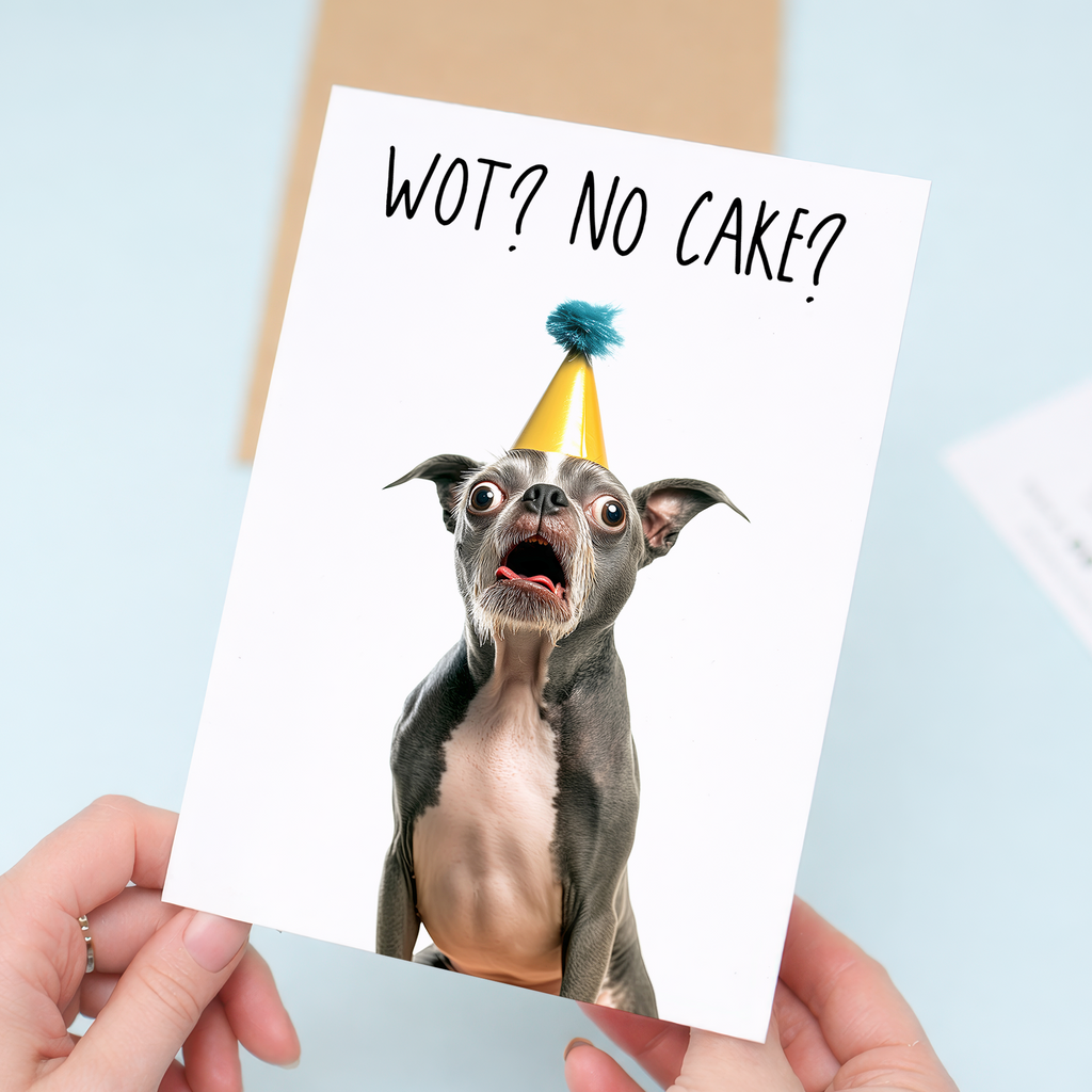 Funny Birthday Card with a Weird Looking Dog, Eco-Friendly Material, For Him or Her