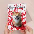 Adorable Shiba Inu Valentine's Day Card, Eco-Friendly Material, From the Dog For Him or Her