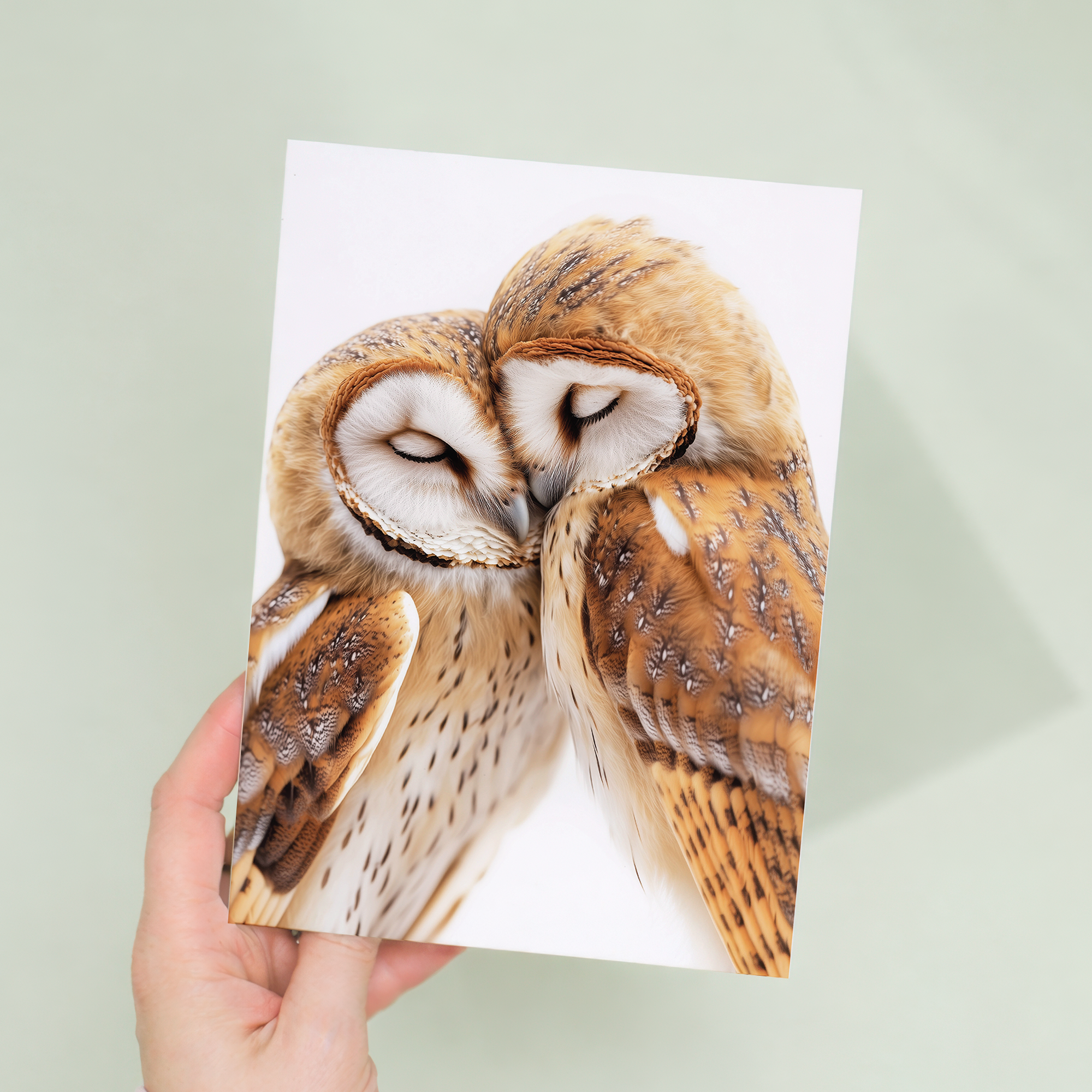 Romantic Nuzzling Owls Anniversary Card, Eco-Friendly Material, For Him or Her