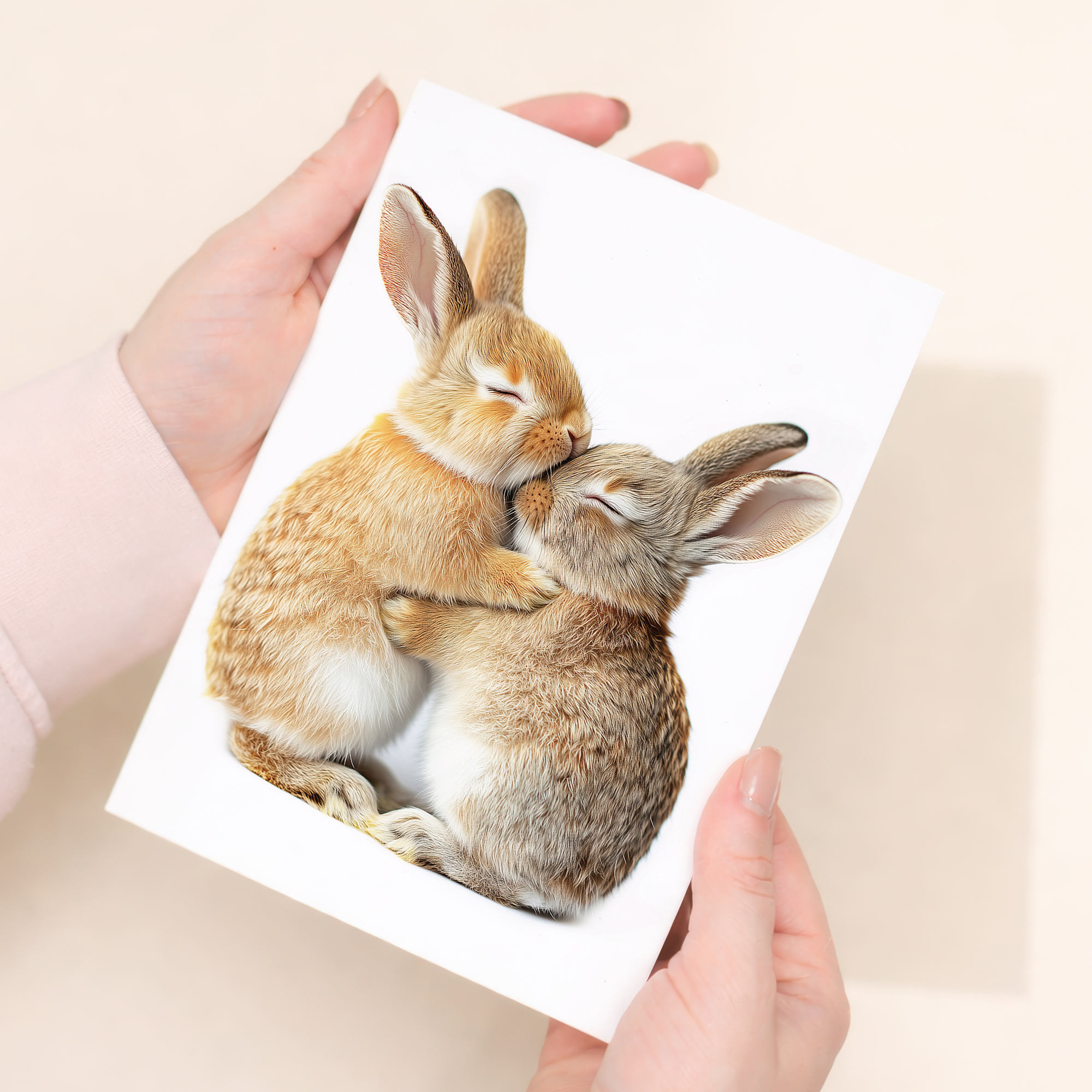 Adorable Bunnies Anniversary Card, Eco-friendly Material, For Him or Her