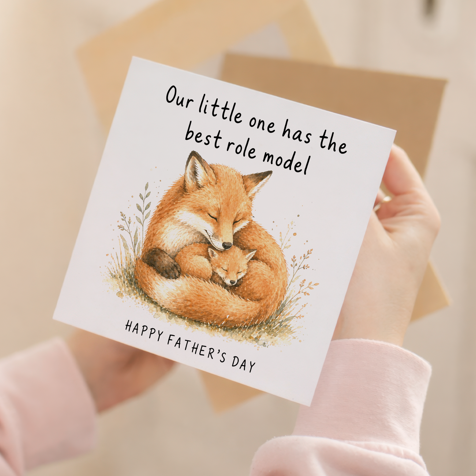 Father's Day Card Our Little One Has The Best Role Model Fox
