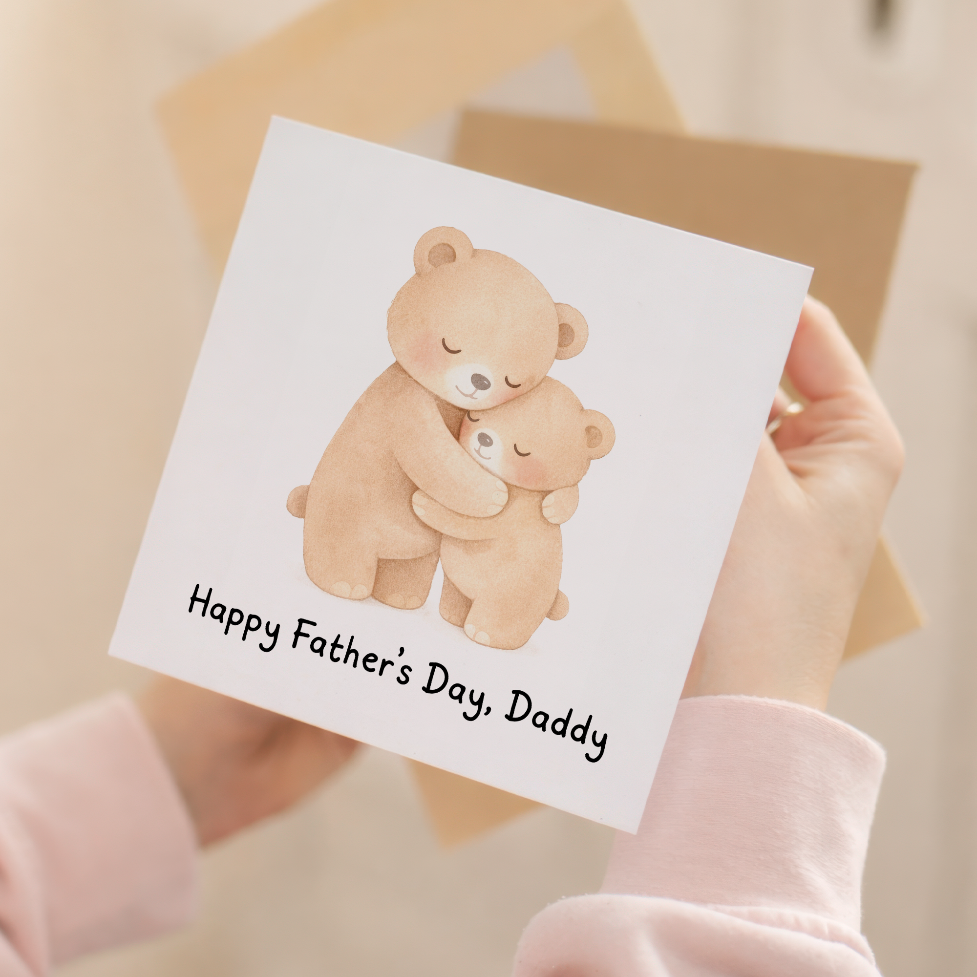 Father's Day Card Happy Father's Day, Daddy Bear and Cub