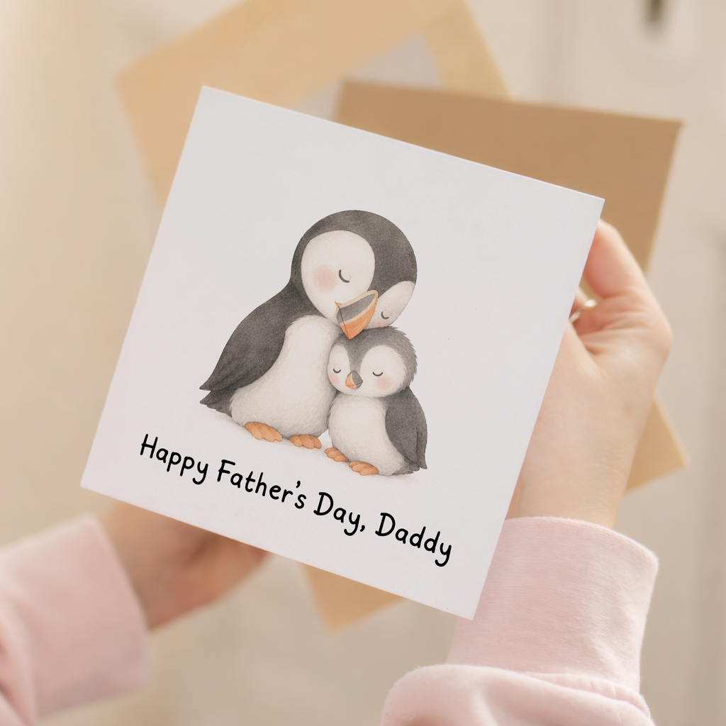 Father's Day Puffin Card for Daddy