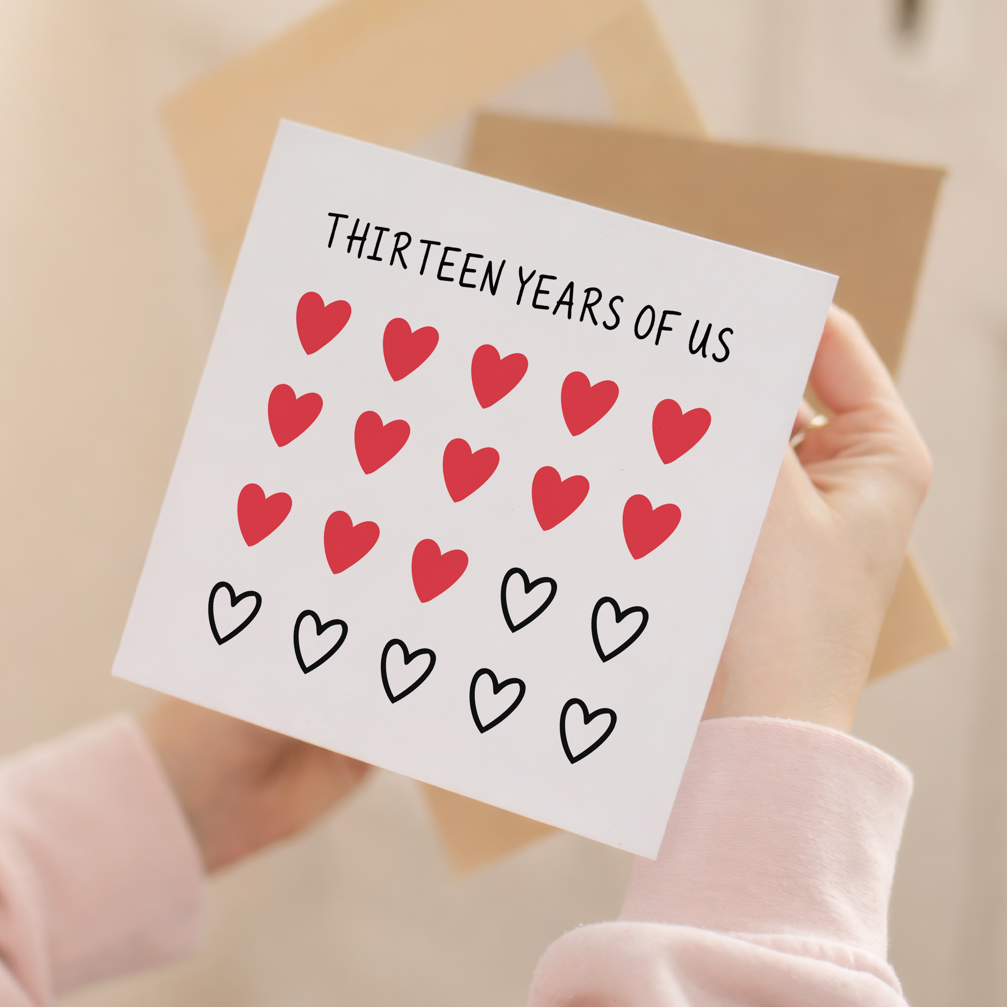 13th anniversary Thirteen Years of Us hearts card product preview