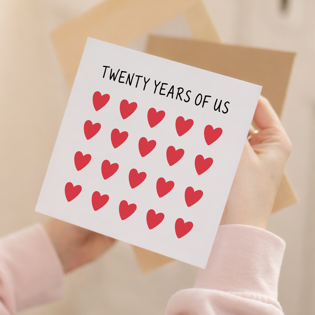 20th Anniversary Card for Couple - Twenty Years of Us Hearts Card