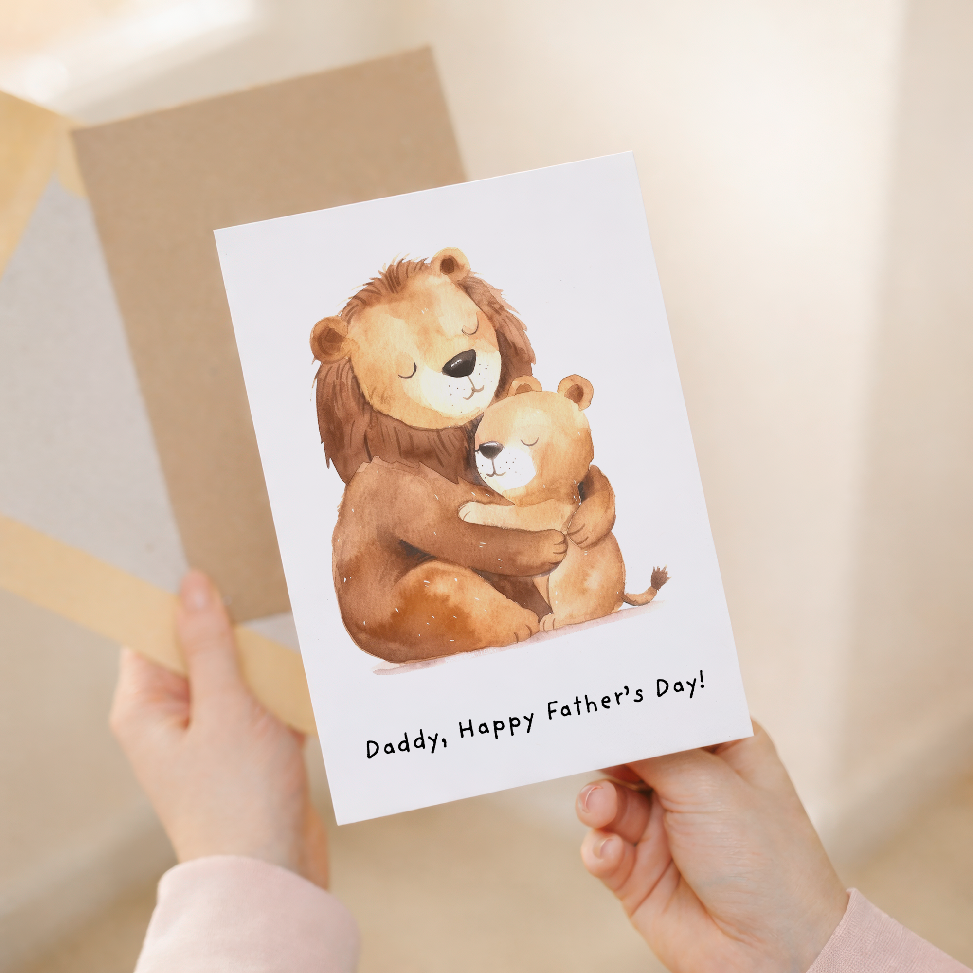 Father's Day Card for Daddy - Lion and Cub