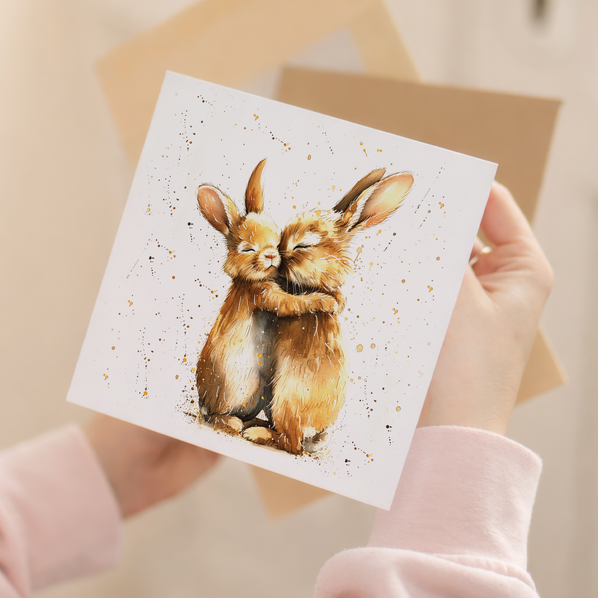 Anniversary Card For Husband or Wife Anniversary Card For Boyfriend or Girlfriend Cute Bunny Rabbits Wedding Anniversary For Couple