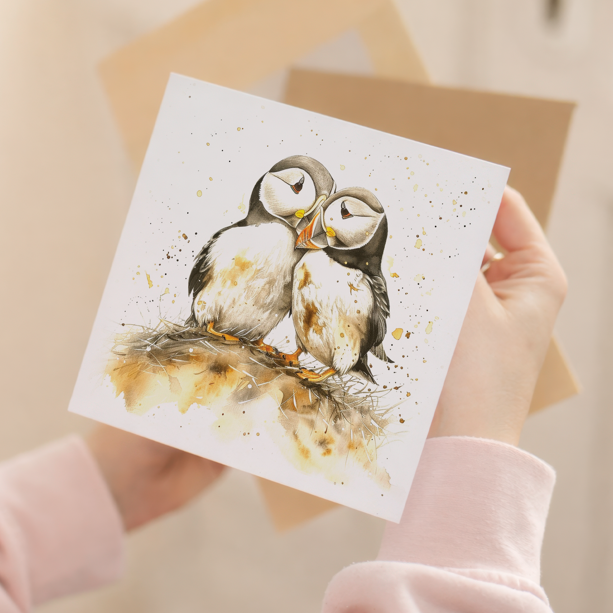 Anniversary Card For Husband or Wife Anniversary Card For Boyfriend or Girlfriend Cute Puffins Wedding Anniversary For Couple