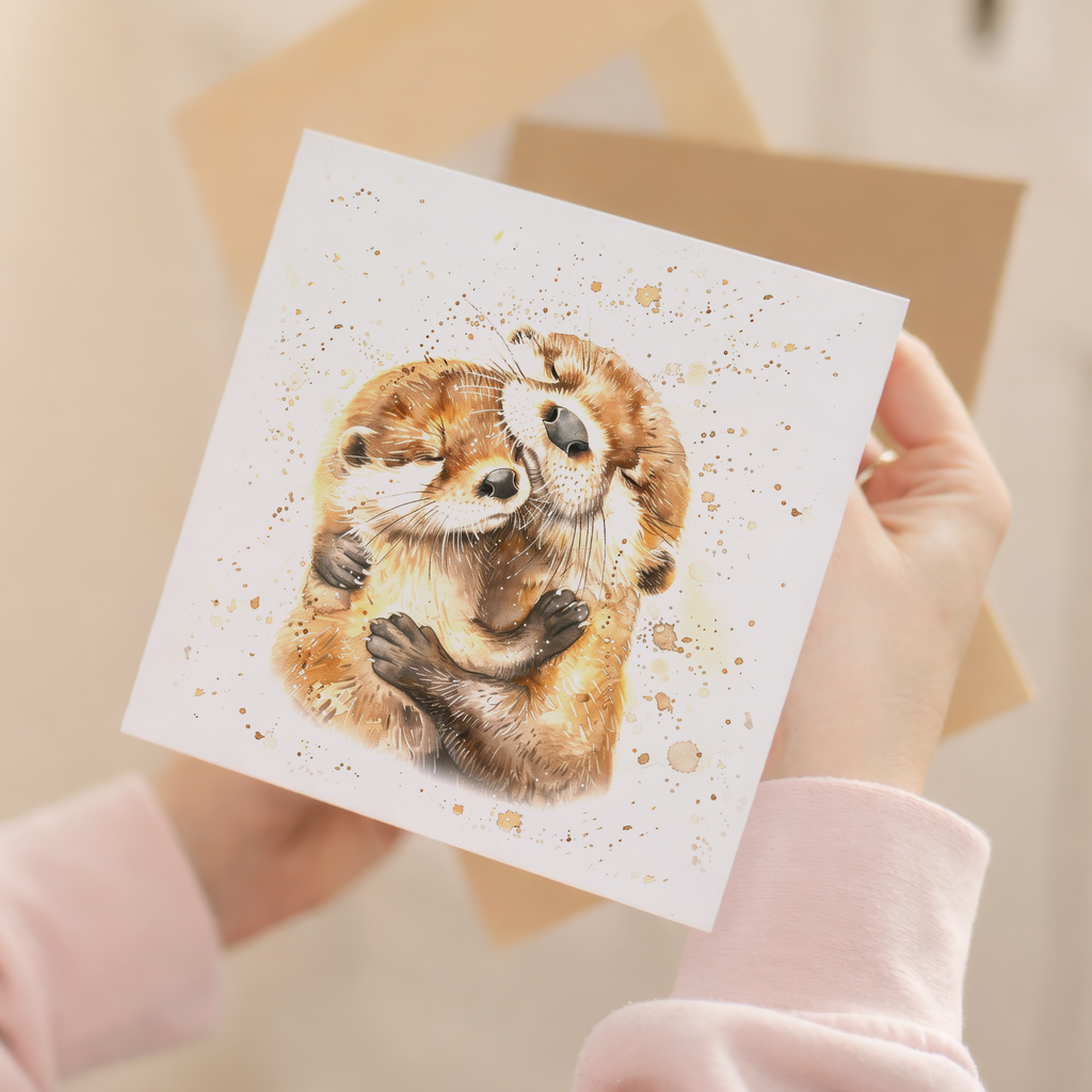 Anniversary Card For Husband or Wife Anniversary Card For Boyfriend or Girlfriend Cute Otters Wedding Anniversary For Couple