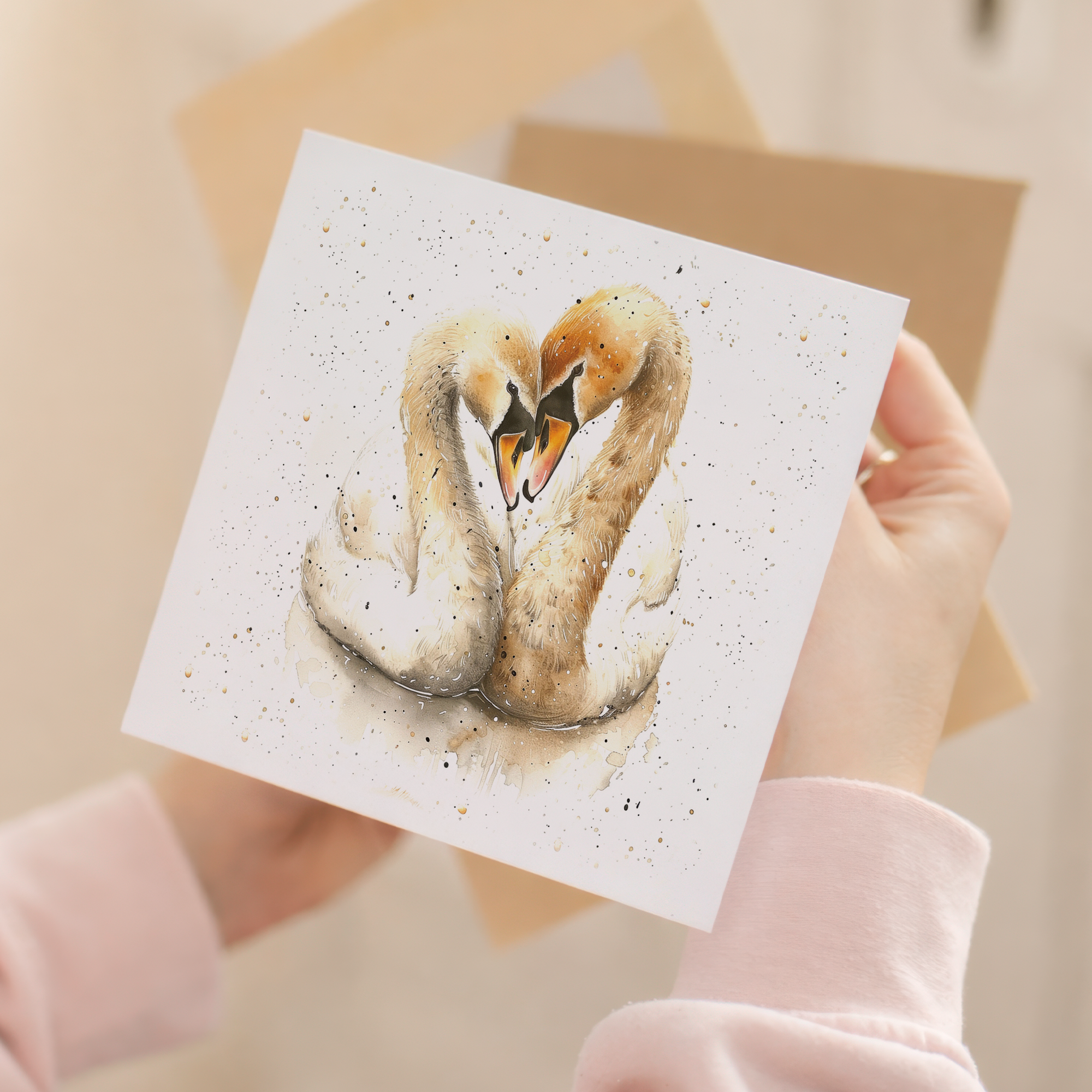 Anniversary Card For Husband or Wife Anniversary Card For Boyfriend or Girlfriend Cute Swans Wedding Anniversary For Couple