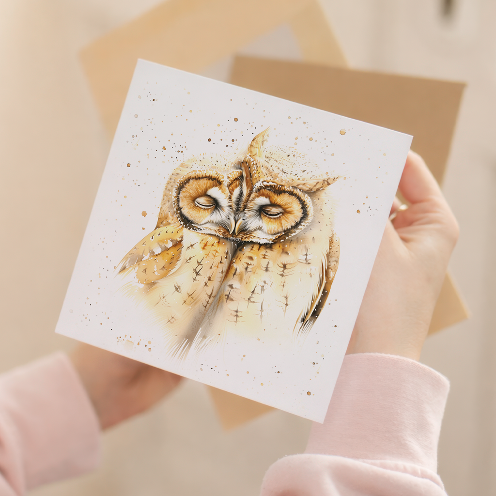 Anniversary Card For Husband or Wife Anniversary Card For Boyfriend or Girlfriend Cute Owls Wedding Anniversary For Couple
