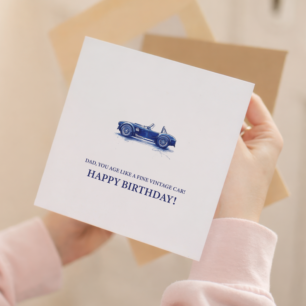 Birthday Card For Dad Car Themed Birthday Card For Motorsport Lover Birthday Card For Dad Who Likes Classic Cars