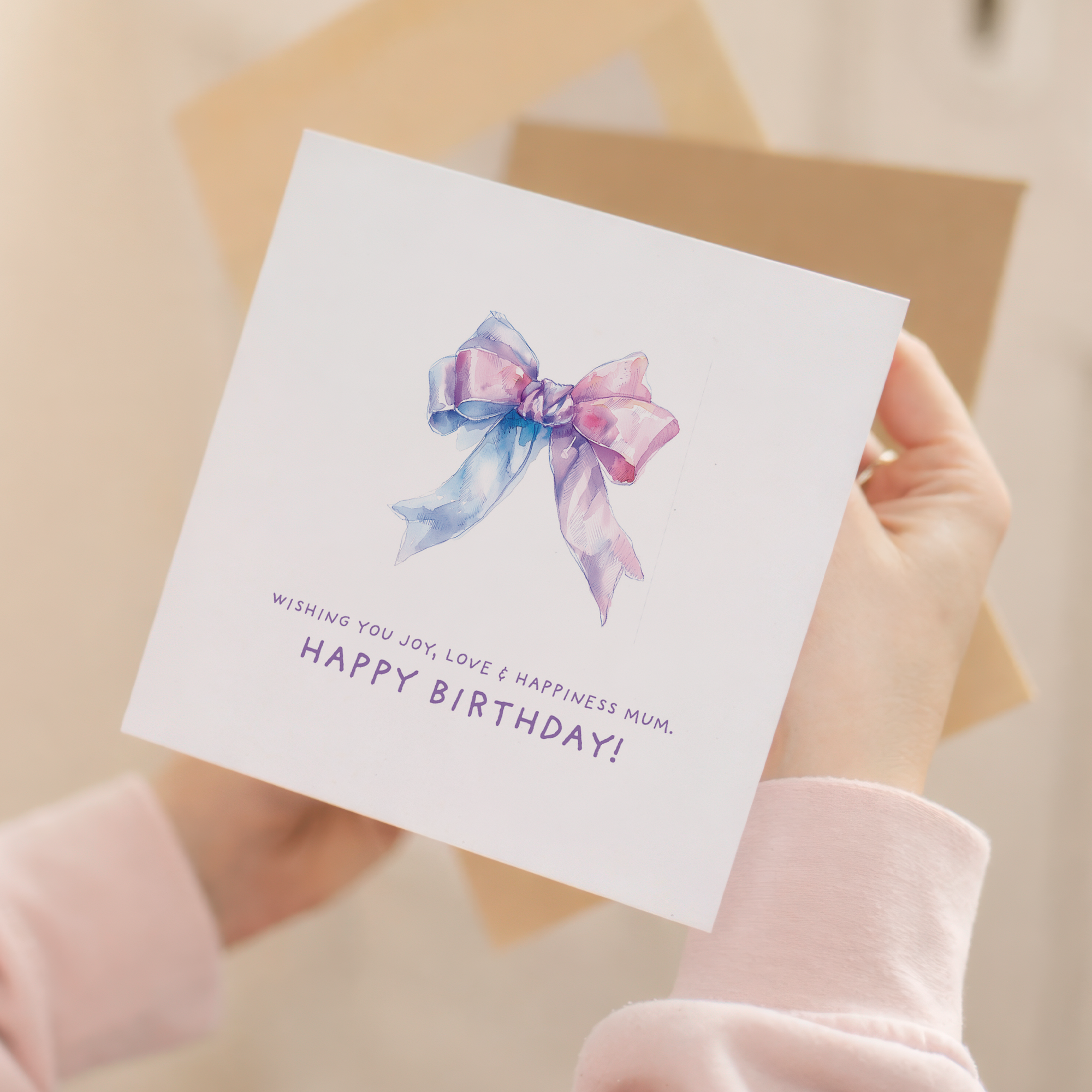 Birthday Card For Mum Pretty Birthday Card For Mum Lovely Birthday Card For Mum or Mother Beautiful Bow Ribbon Mum Birthday Card