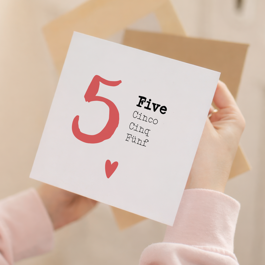 5 Year Anniversary Card 5 Year Card For Husband 5th Anniversary Card For Wife Anniversary Card For Boyfriend or Girlfriend 5 Year Card