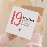 19 Year Anniversary Card 19 Year Card For Husband 19th Anniversary Card For Wife Anniversary Card For Boyfriend or Girlfriend 19 Year Card