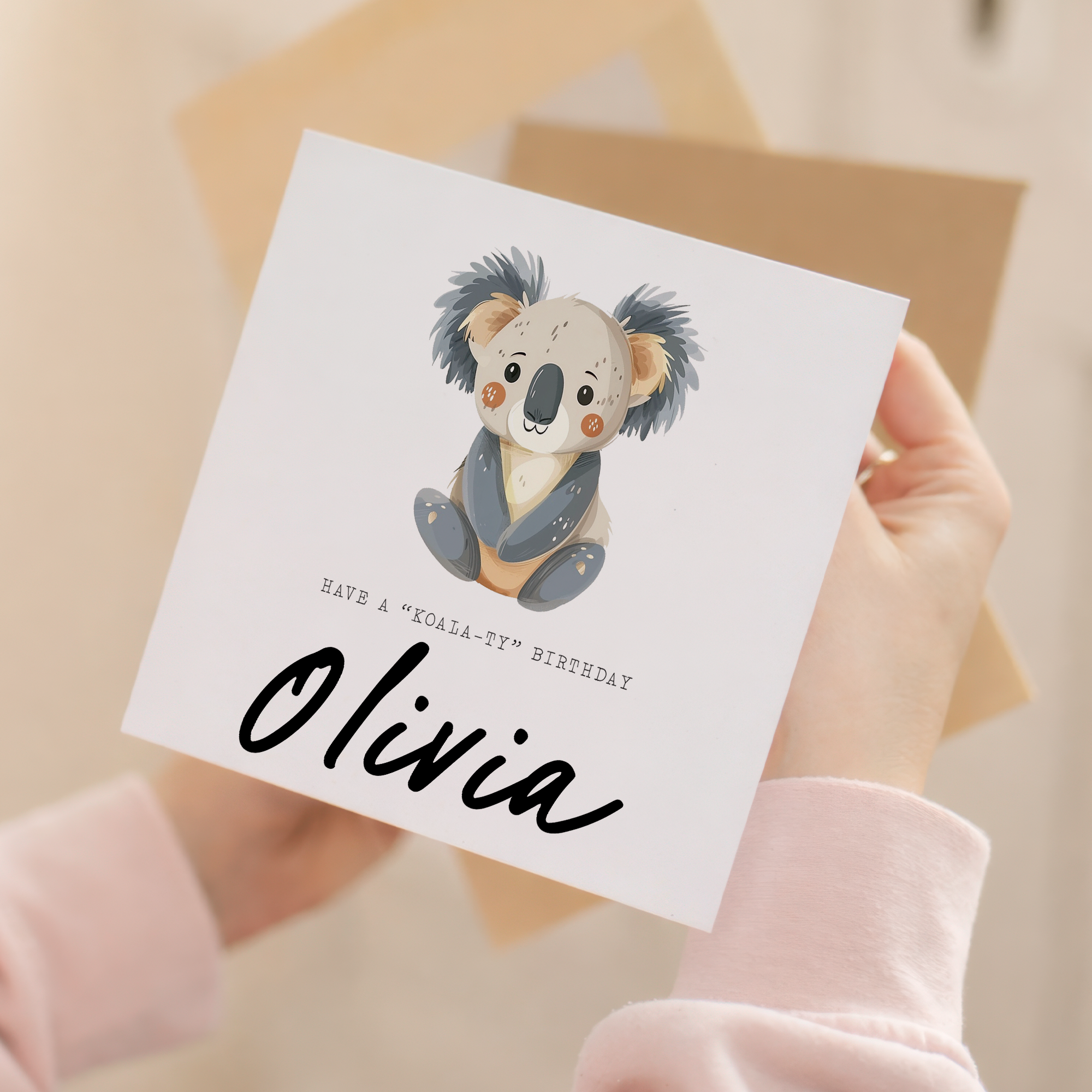 Personalised Children's Birthday Card Koala Childs Birthday Card Cute Koala Birthday Card For Kids Customisable Birthday Card For Children