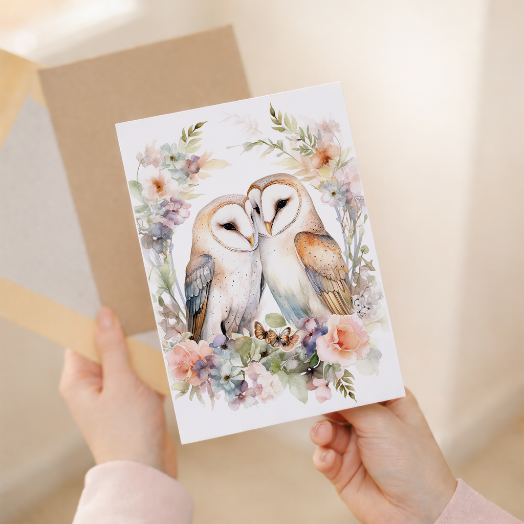 Valentine's Day Card For Husband Card for Anniversary Card For Wife Owl Valentine's Card For Girlfriend or Boyfriend
