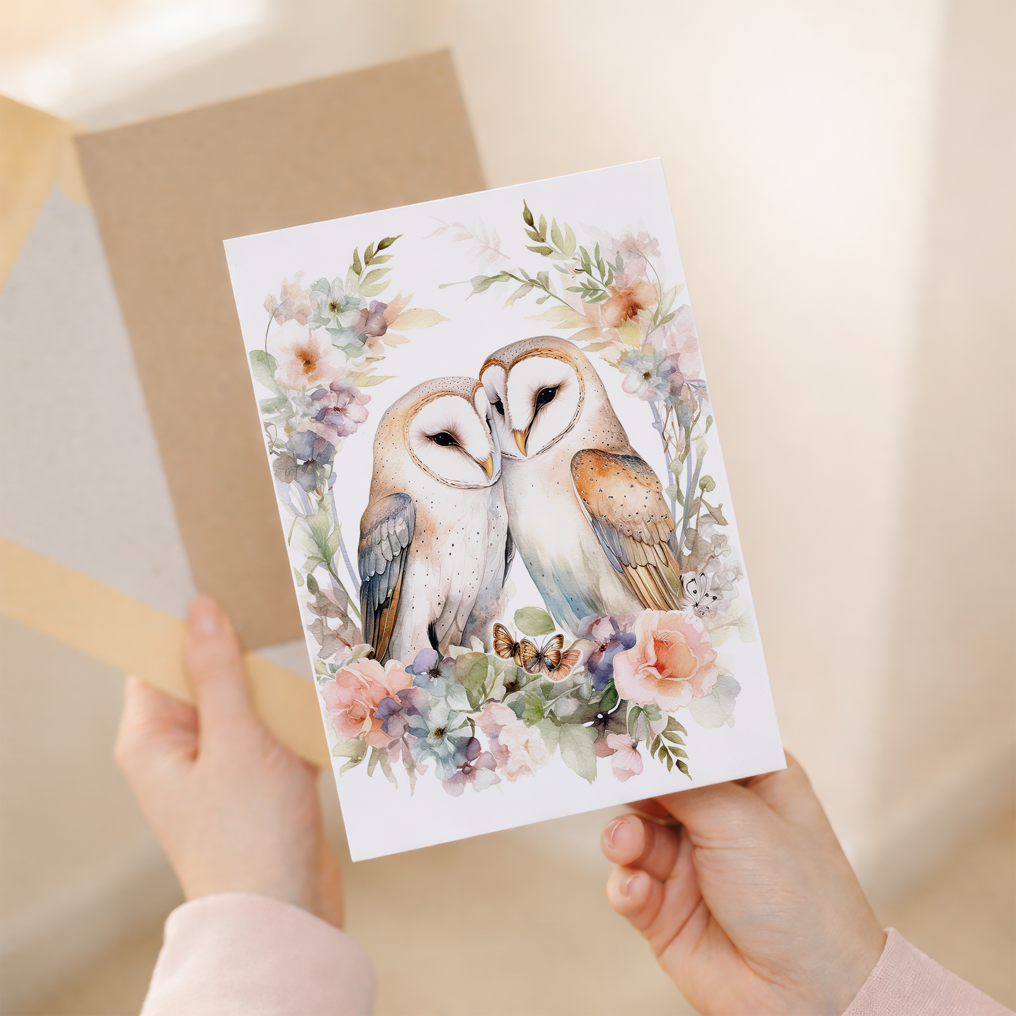 Valentine's Day Card For Husband Card for Anniversary Card For Wife Owl Valentine's Card For Girlfriend or Boyfriend