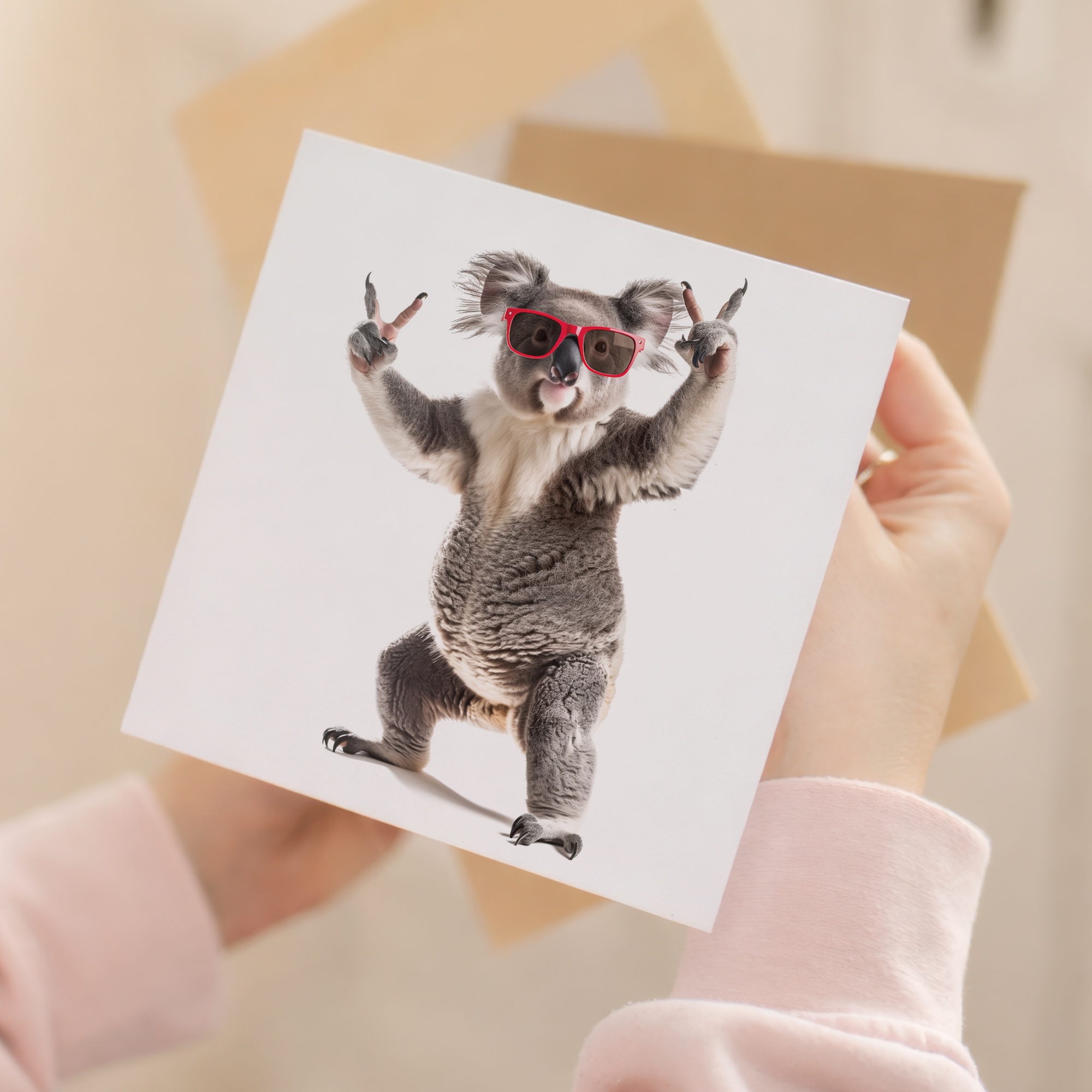 Fun Koala Wearing Sunglasses Birthday Card, Eco-Friendly Material, For Him or Her
