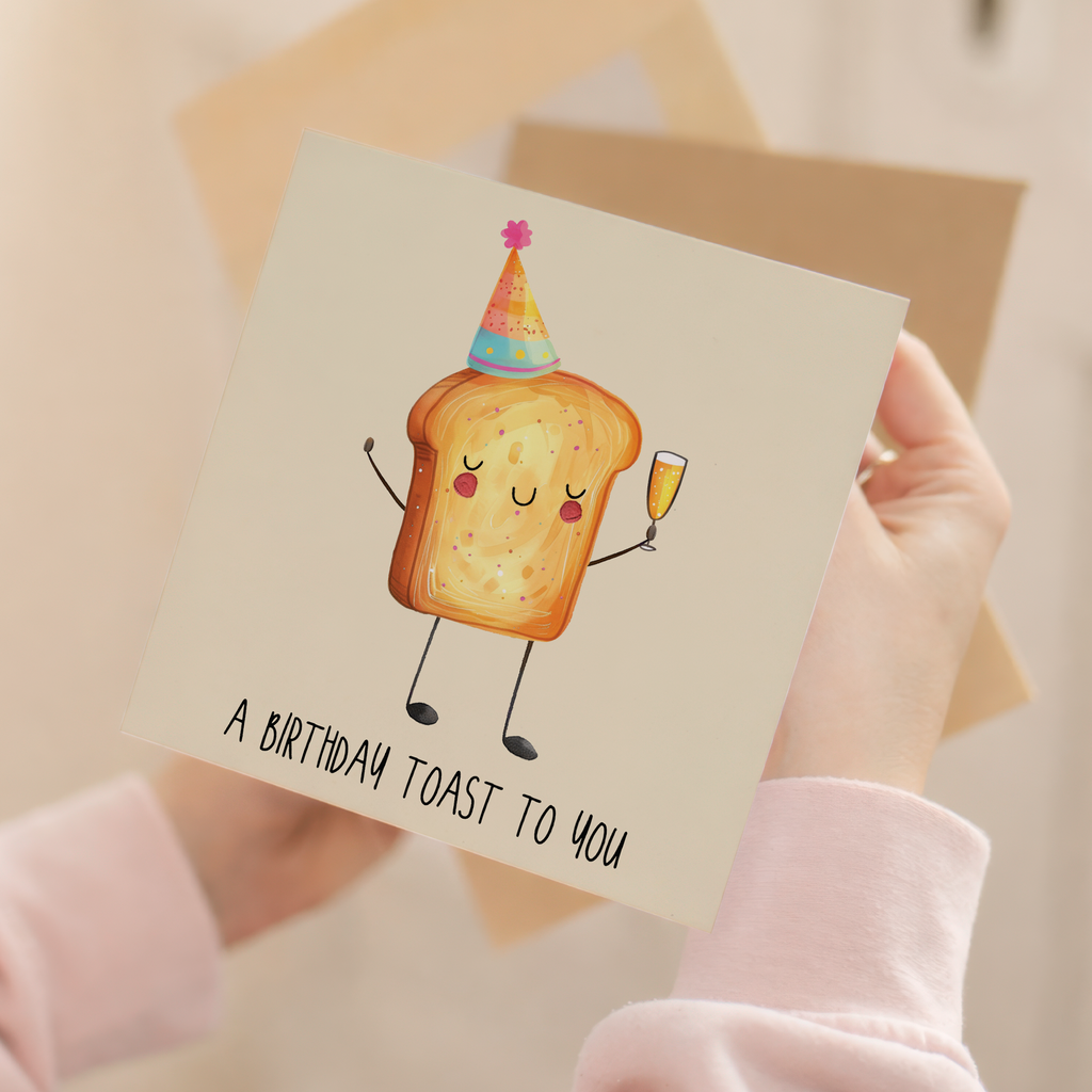Birthday Card For Him Birthday Toast Cute Birthday Card For Her Birthday Card For Anyone Cute Fun Birthday Card