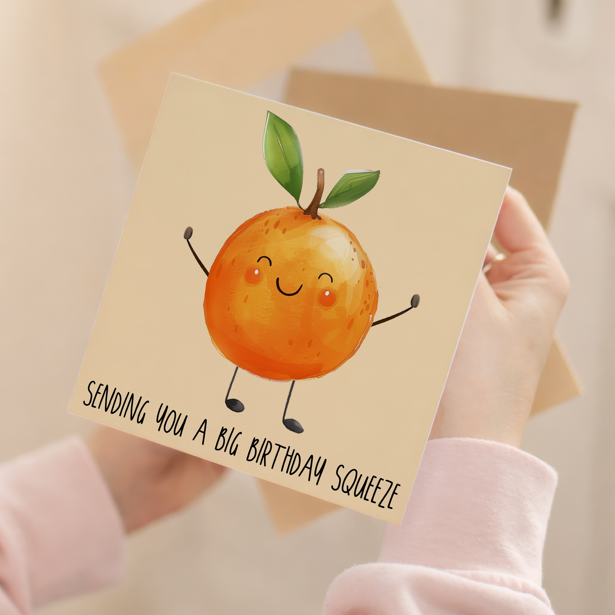 Birthday For Anyone Big Squeeze Birthday Card For Her or Him Cute Birthday Card For Friend or Family