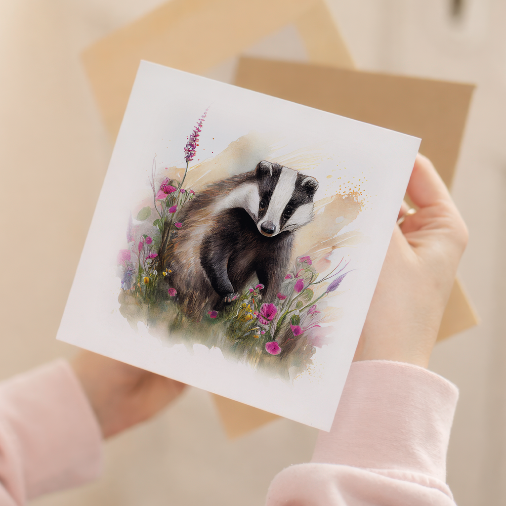 Notelet Card of a Badger For Anyone Any Occasion Card For Her or For Him Card For Birthday or Easter Card Thank You Card