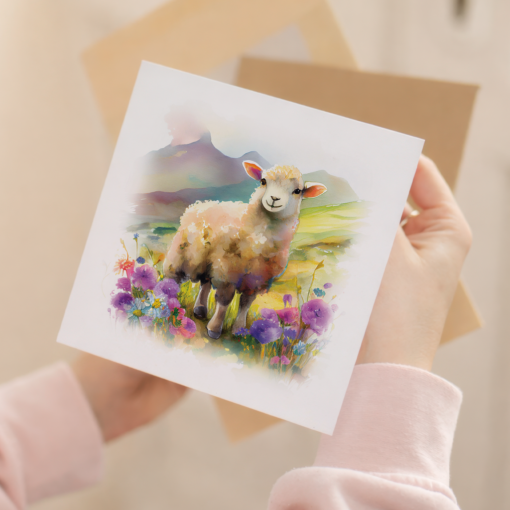 Notelet Card of a Sheep For Anyone Any Occasion Card For Her or For Him Card For Birthday or Easter Card Thank You Card