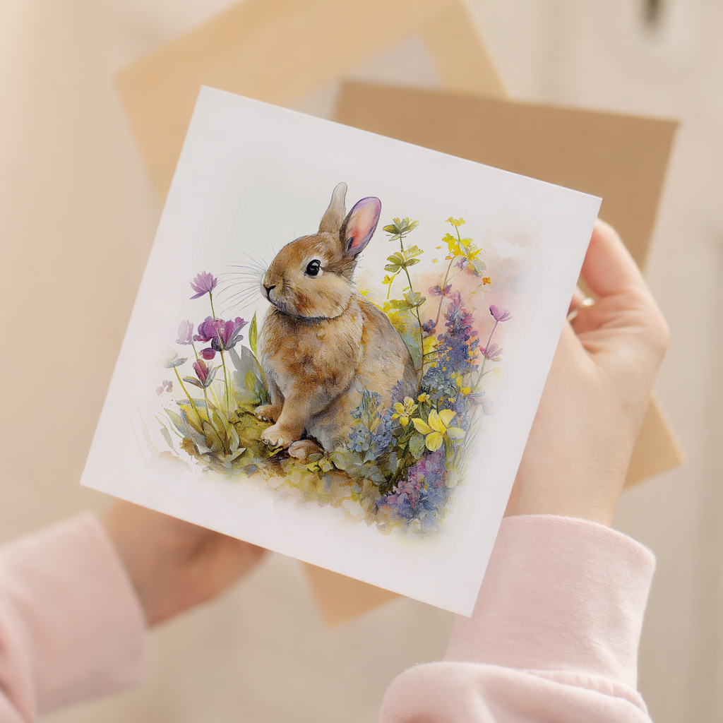 Notelet Card of a Rabbit For Anyone Any Occasion Card For Her or For Him Card For Birthday or Easter Card Thank You Card