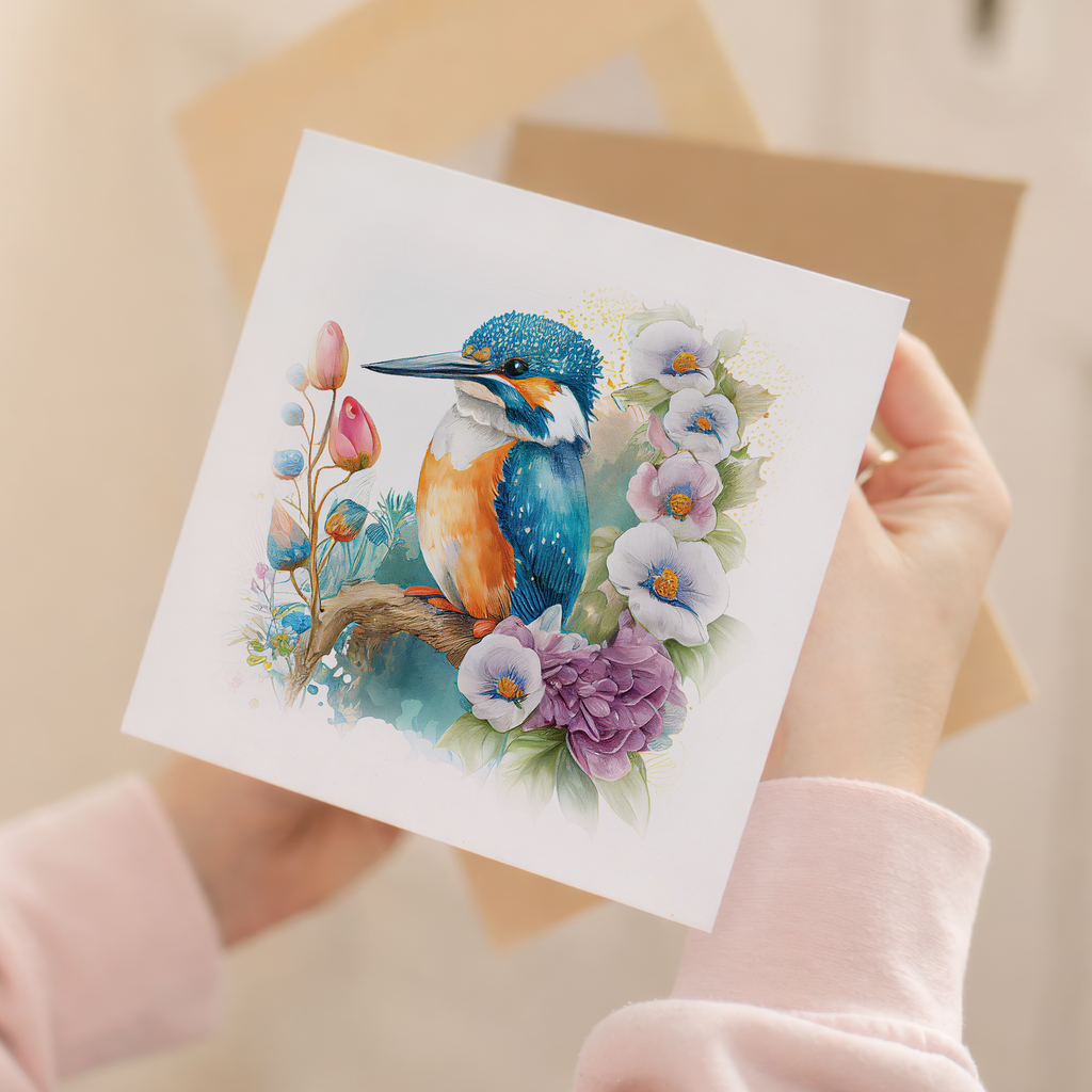 Notelet Card of a King Fisher Any Occasion Card For Her or For Him Card For Birthday or Easter Card Thank You Card
