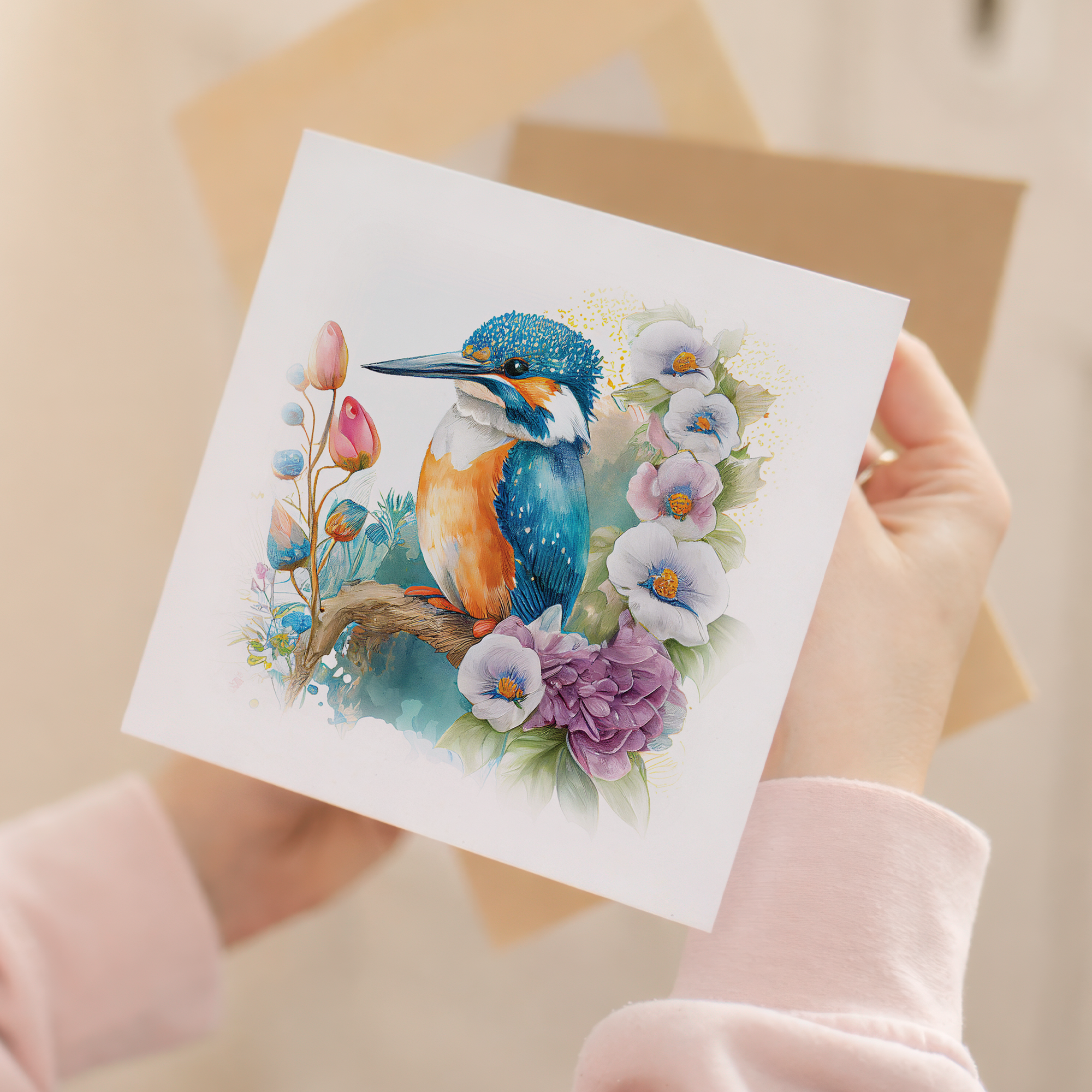 Notelet Card of a King Fisher Any Occasion Card For Her or For Him Card For Birthday or Easter Card Thank You Card