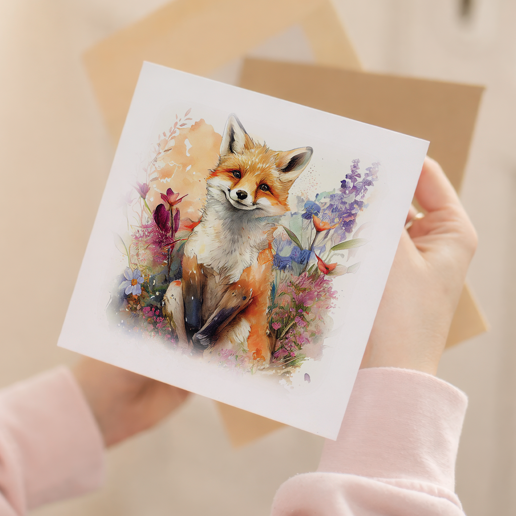 Postcard Prints - Notelet Card of a Fox For Anyone Any Occasion Card For Her or For Him Card For Birthday or Easter Card Thank You Card