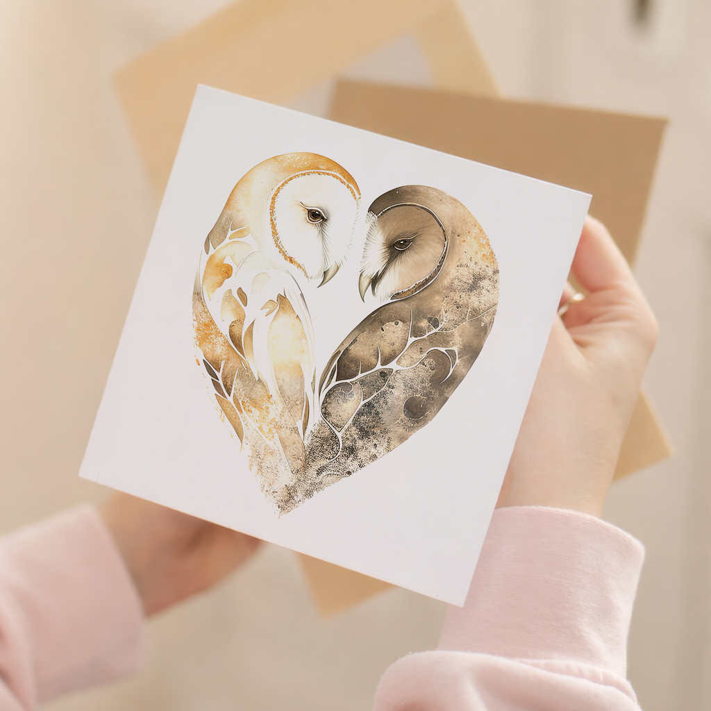 Valentine's Day Card For Wife Valentine's Day Card For Husband Boyfriend or Girlfriend Valentine's Day Card For Him or Her Sand Owls
