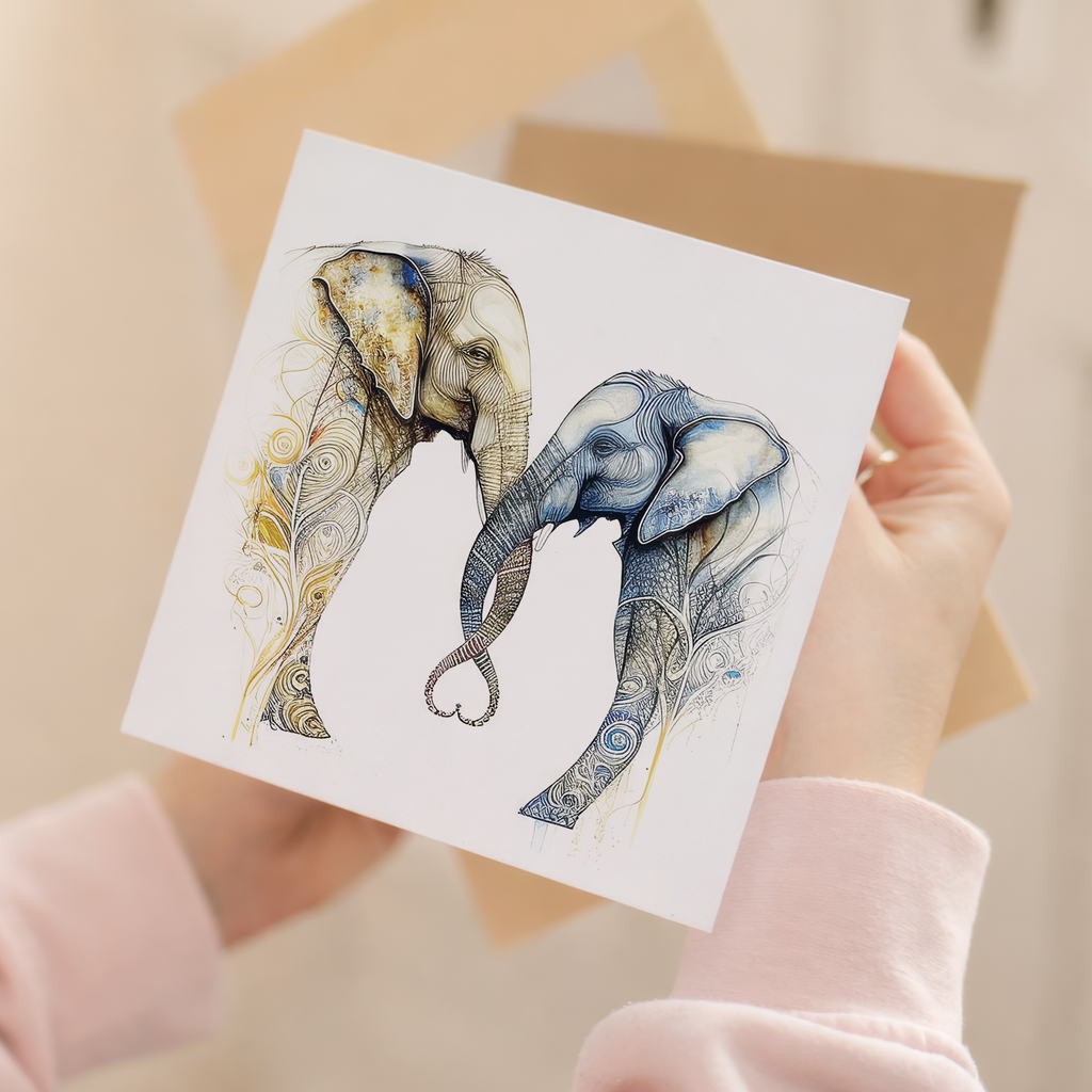 Anniversary Card For Wife Anniversary Card For Husband Boyfriend or Girlfriend Anniversary Card For Him or Her Elephants