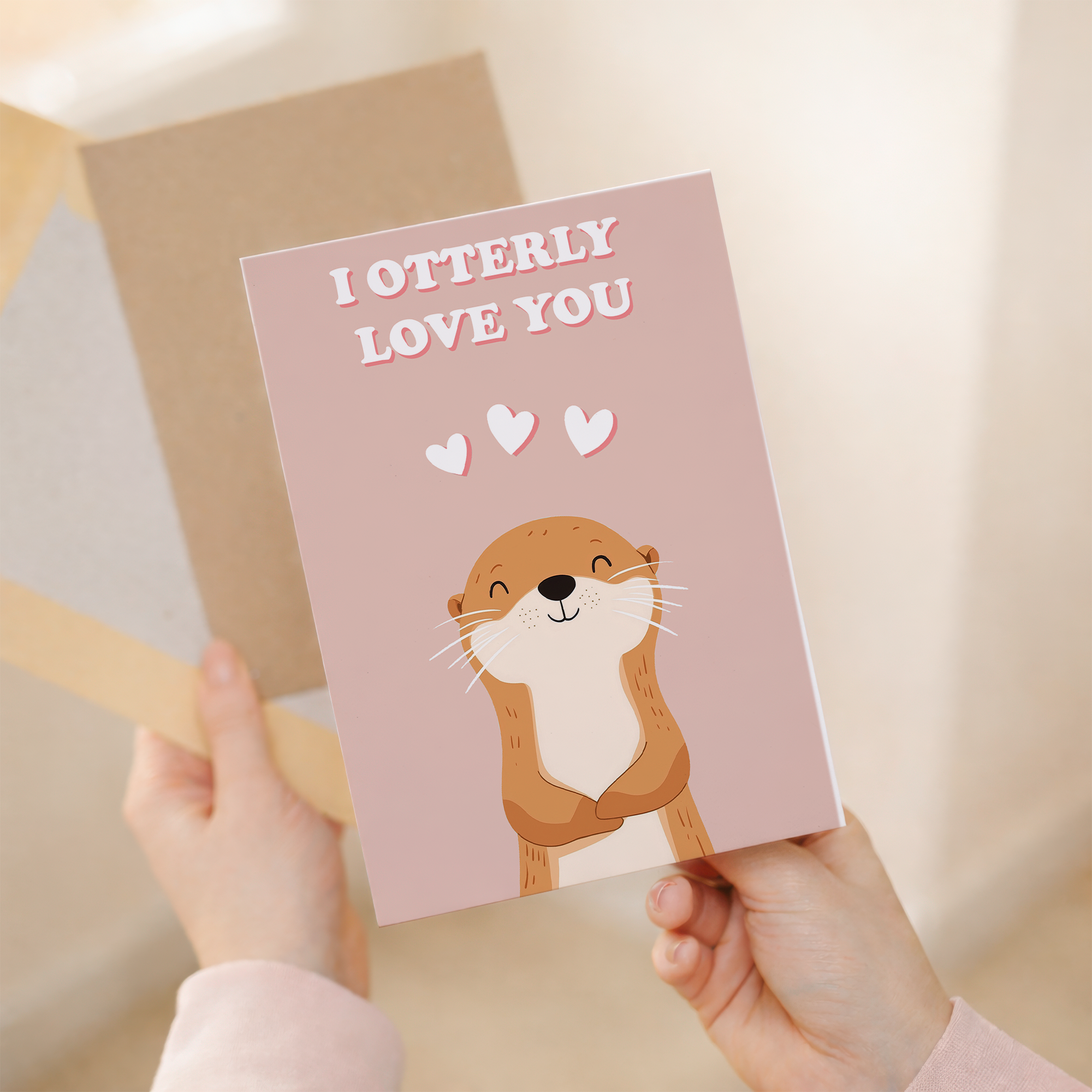Cute Anniversary Card I'm Otterly Love You Cute Otter Anniversary Card For Him or Her