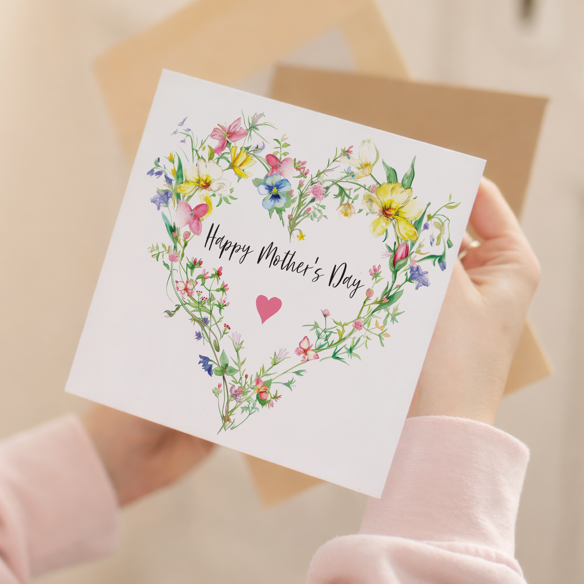 Mother's Day Card For Mum Happy Mother's Day Mothers Day card Mothering Flower Wreath Mother's Day Card For Mom Mommy Mum Mummy