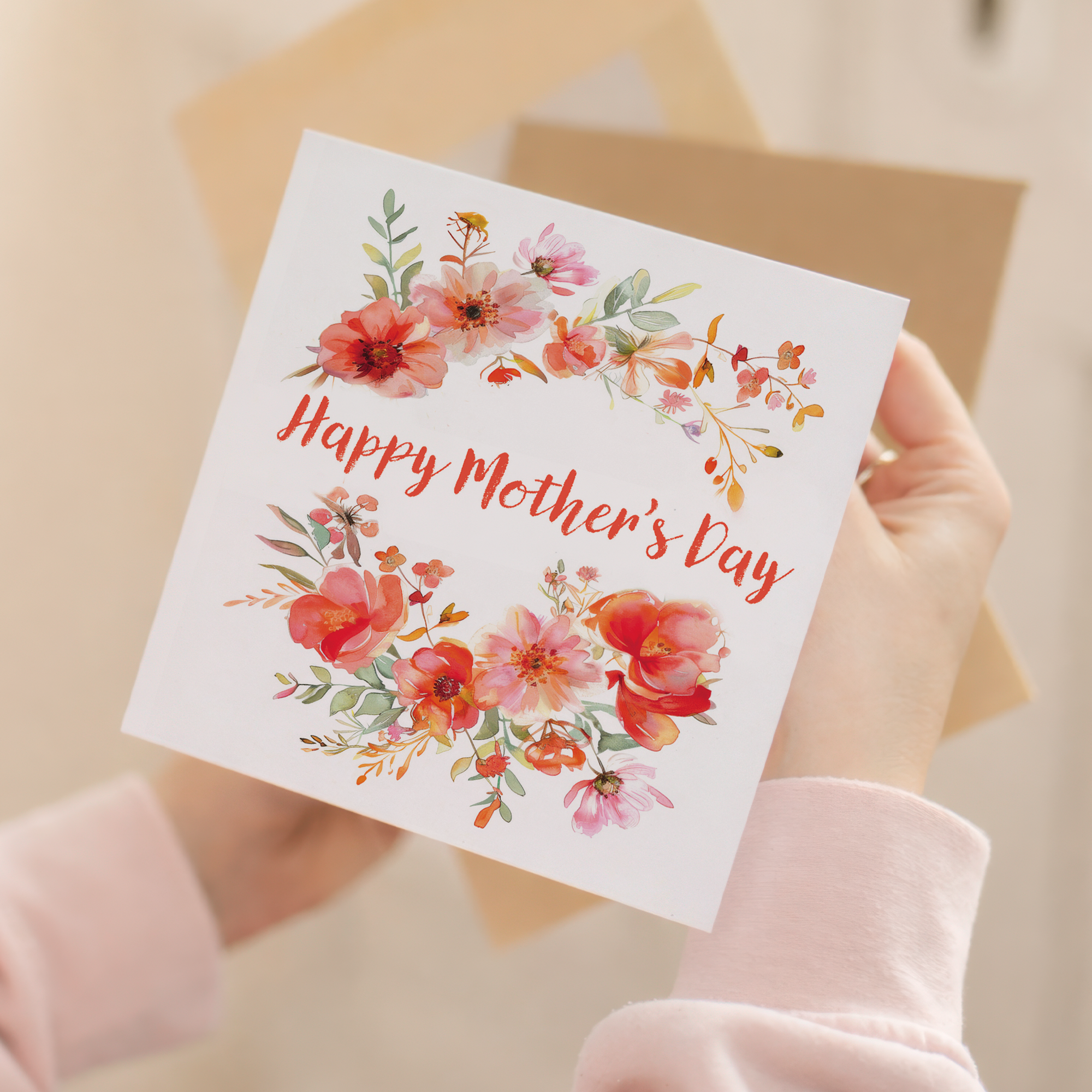 Mother's Day Card For Mum Happy Mother's Day Mothers Day card Mothering Flower Garland Mother's Day Card For Mom Mommy Mum Mummy