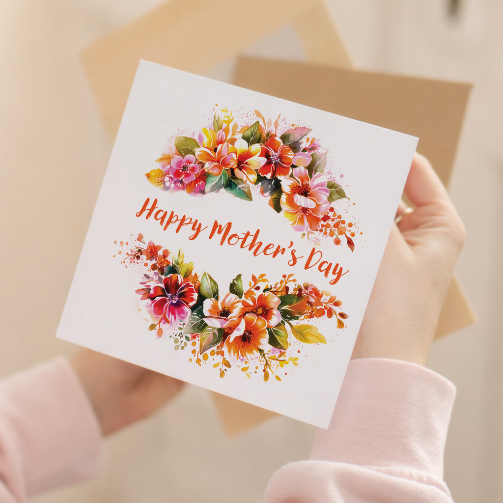 Mother's Day Card For Mum Happy Mother's Day Mothers Day card Mothering Sunday Flower Garland Mother's Day Card For Mom Mommy Mum Mummy