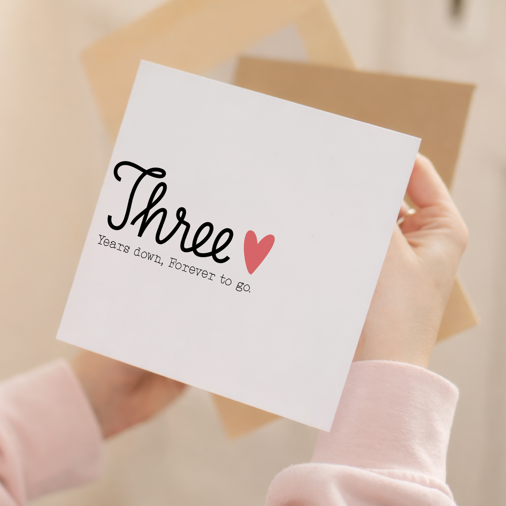 3 Year Anniversary Card For Wife 3rd Wedding Anniversary Card For Husband Anniversary Card For Wife Wedding Anniversary Card Three Years