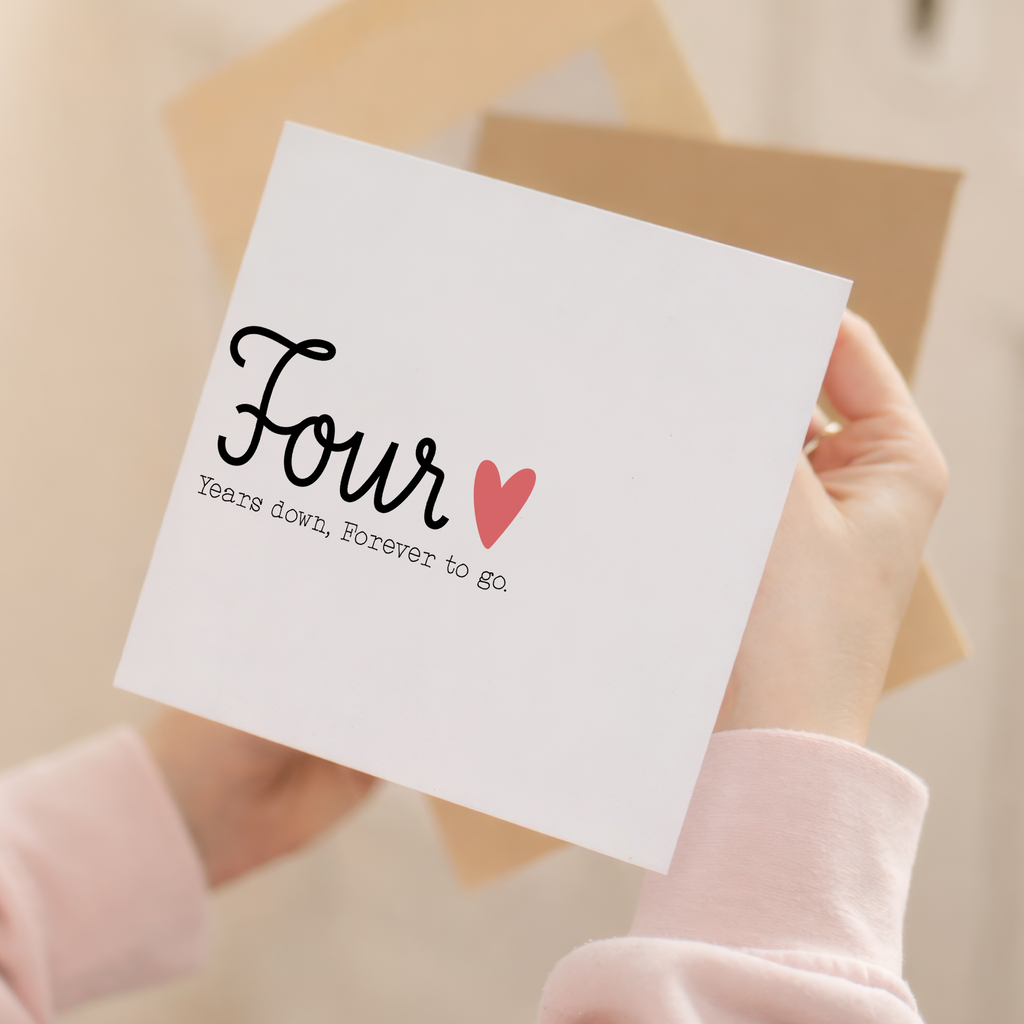 4th Wedding Anniversary Card for Husband or Wife