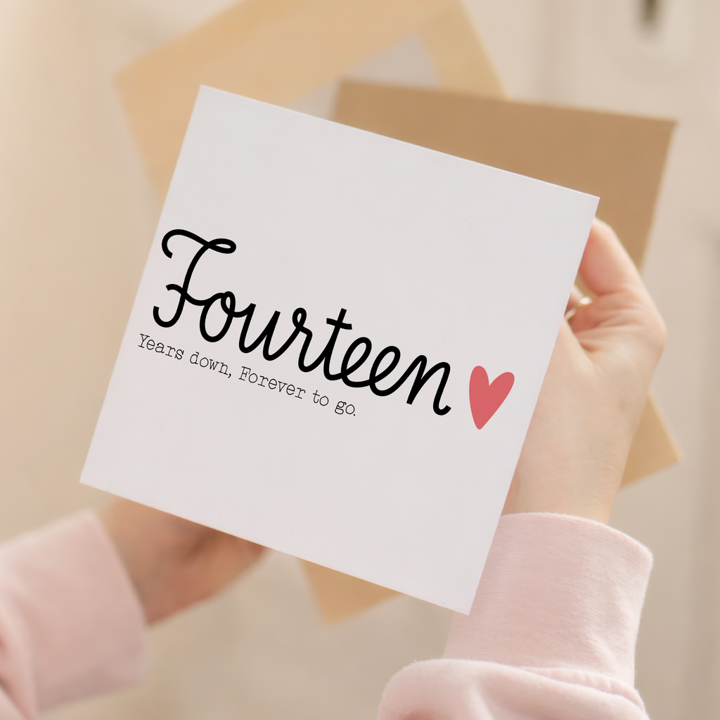 14th Wedding Anniversary Card for Husband or Wife