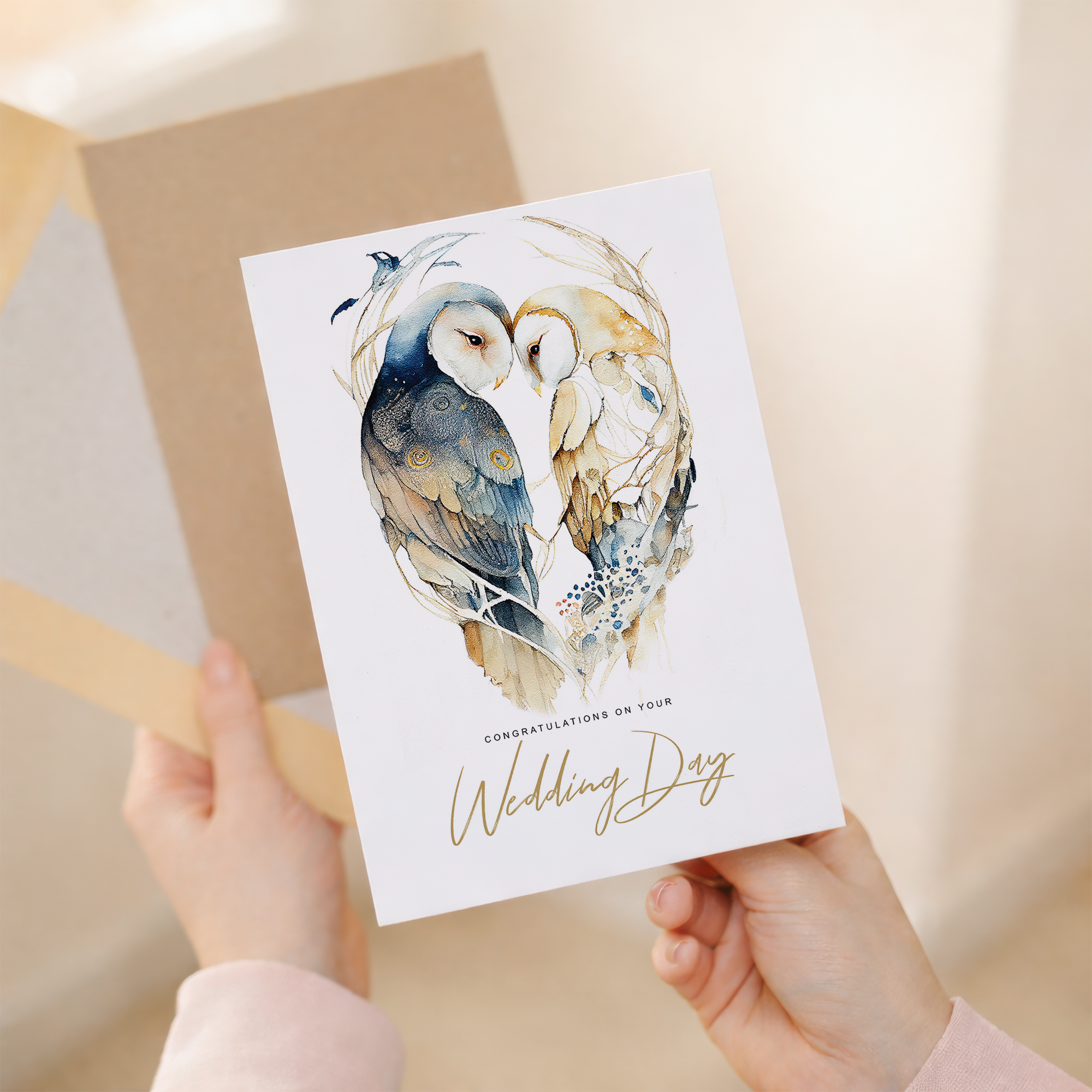 Personalised Wedding Card For Couple Custom Wedding Card Wedding Card For Son and Daughter Inlaw Card Owl Wedding Card