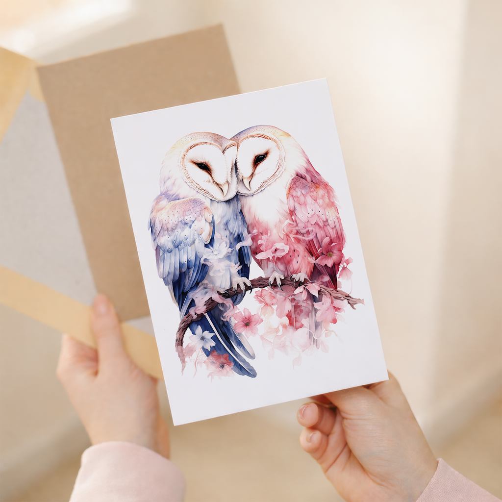 Anniversary Card For Wife Card for Anniversary Card For Husband Owl Anniversary Card For Couple Engagement Card For Couple Wedding Card