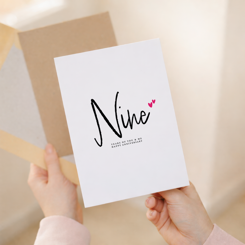 Nine Year Anniversary Card For Husband 9 Year Anniversary Card Boyfriend or Girlfriend Wedding Anniversary Card For Wife
