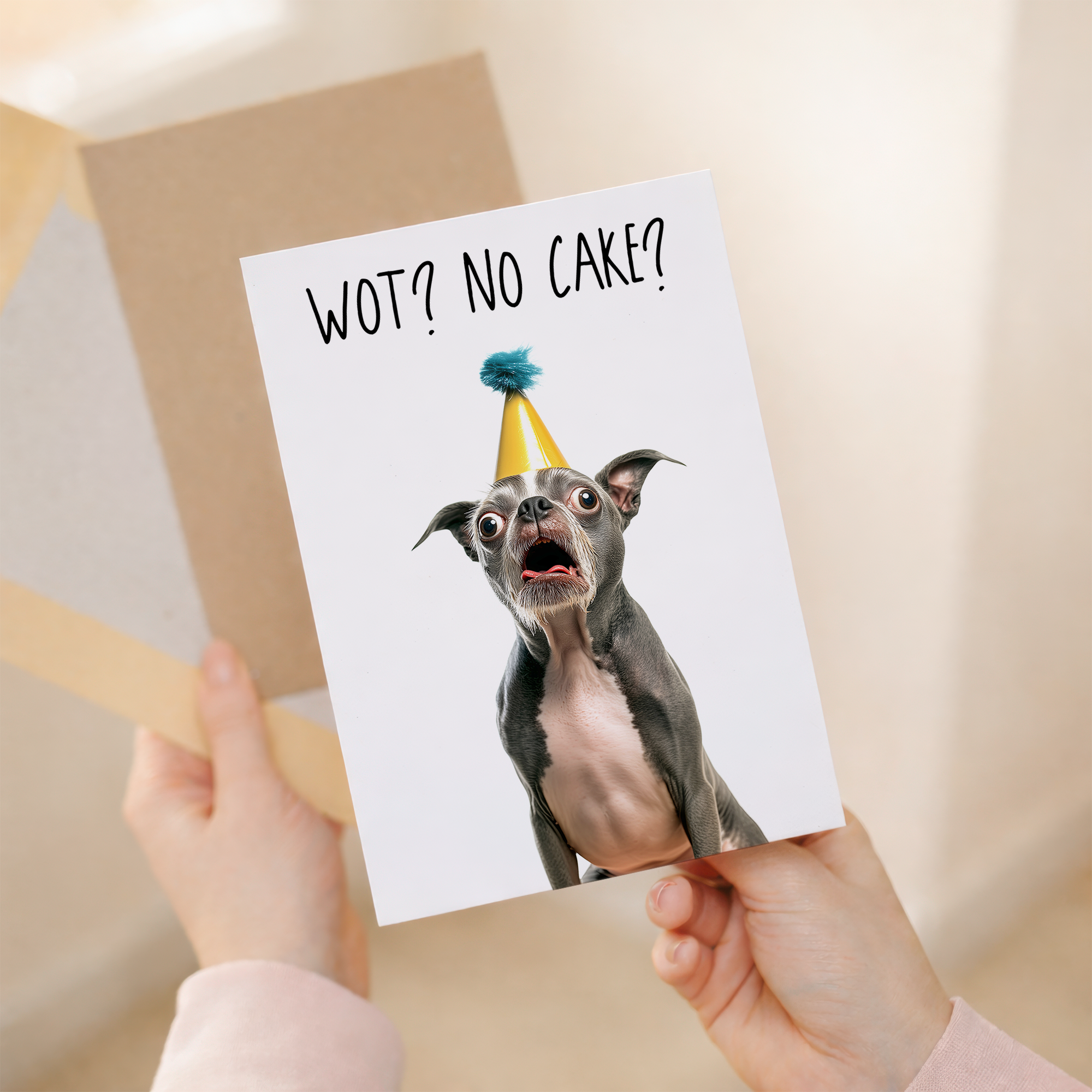 Funny Birthday Card with a Weird Looking Dog, Eco-Friendly Material, For Him or Her