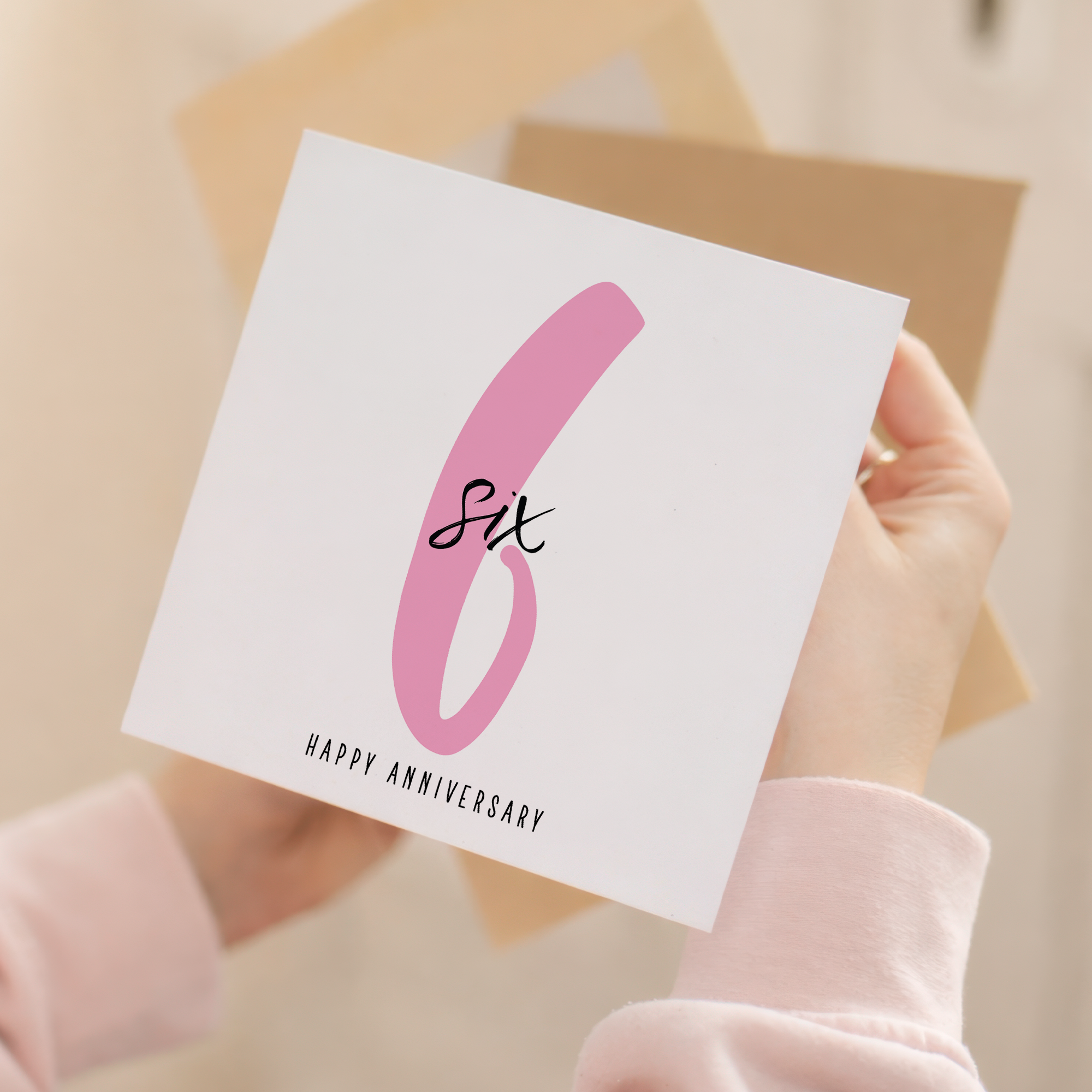6 Year Anniversary Card For 6th Wedding Anniversary For Him or Her Wife Husband Card For Sixth Anniversary
