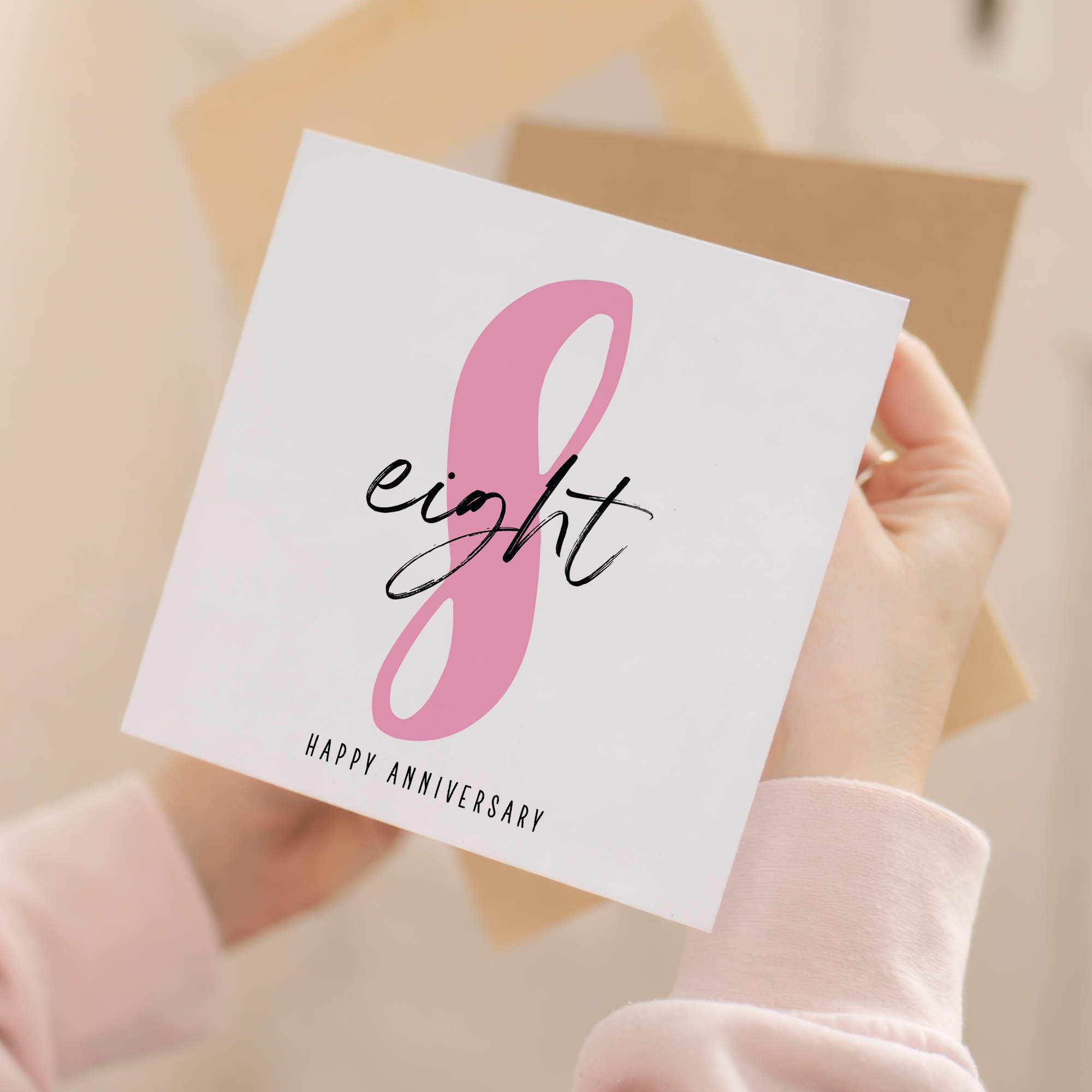 8 Year Anniversary Card For 8th Wedding Anniversary For Him or Her Wife Husband Card For Eighth Anniversary